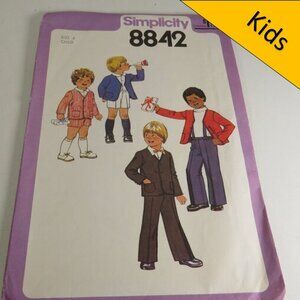 Simplicity 8842 Sewing Pattern Toddler Size 4 UNCUT Pants, suspenders, Jacket